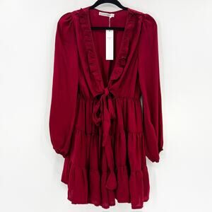 Elegant Red Ruffle Mini Dress